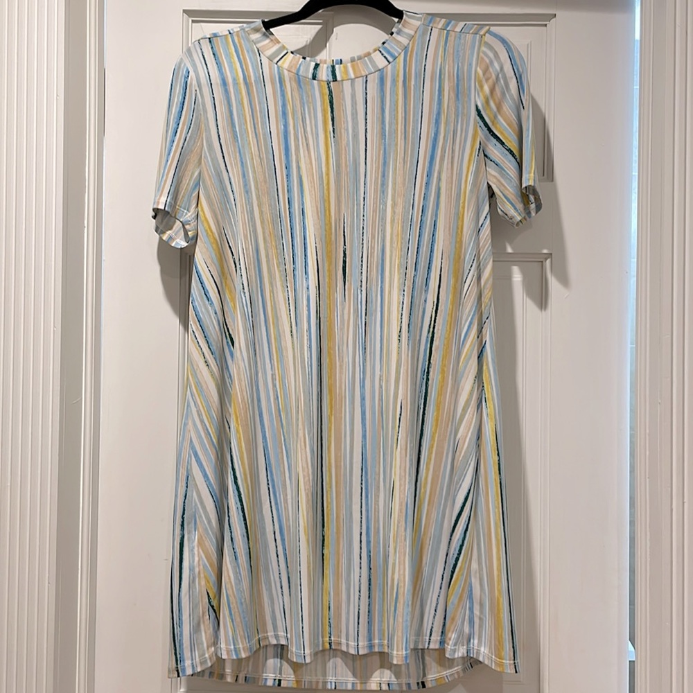 BCBGeneration Womens Striped Mini T-Shirt Dress M